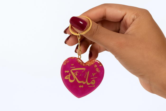 Resin Love Heart Keychain