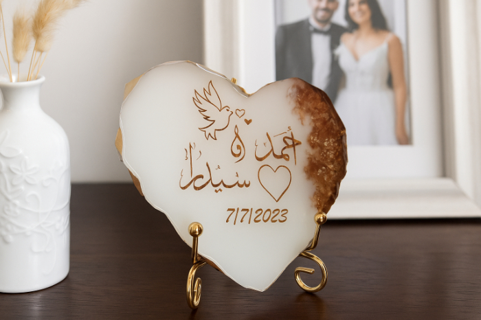 Handmade Customized Resin Heart Plaque