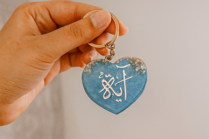 Custom Resin Heart Keychain