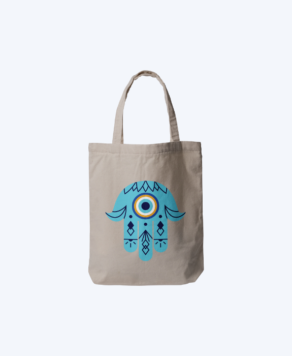 Blue Hamsa Tote Bag