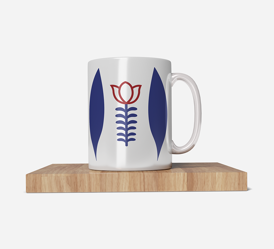 Oriental-Inspired Floral Mug