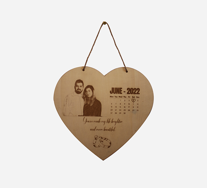 Personalized Heart-Shaped Wooden Anniversary Plaque