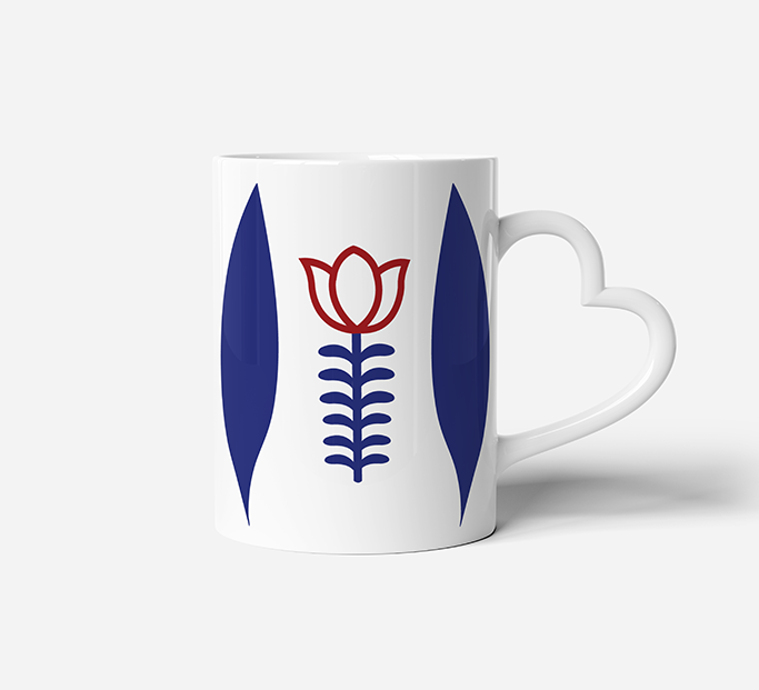 Oriental-Inspired Floral Mug