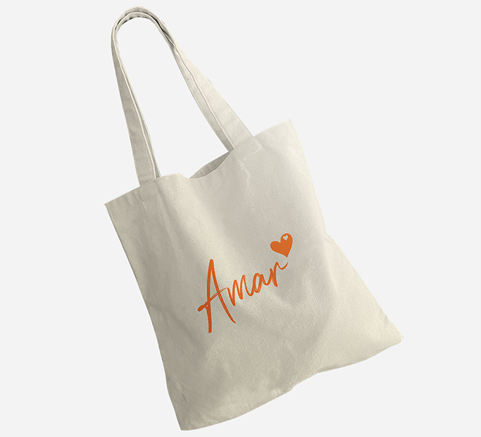 Name & Heart – Custom Tote Bag