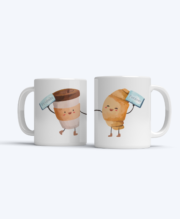 Coffee & Croissant Crew – Mug Set
