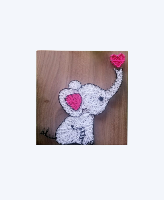 Handmade Elephant Love – String Art
