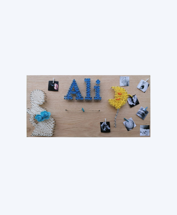 Handmade Baby Name String Art – Newborn Photo Display