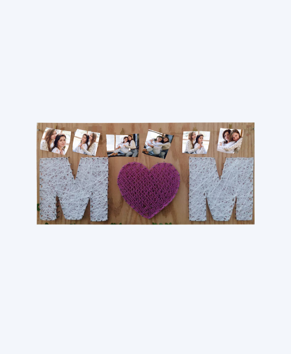 Handmade MOM String Art – Heart & Photo Display