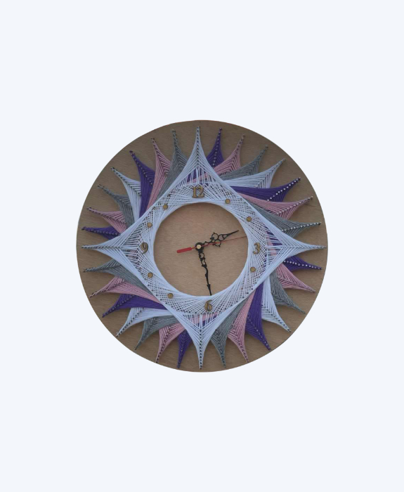 Handmade String Art Wall Clock