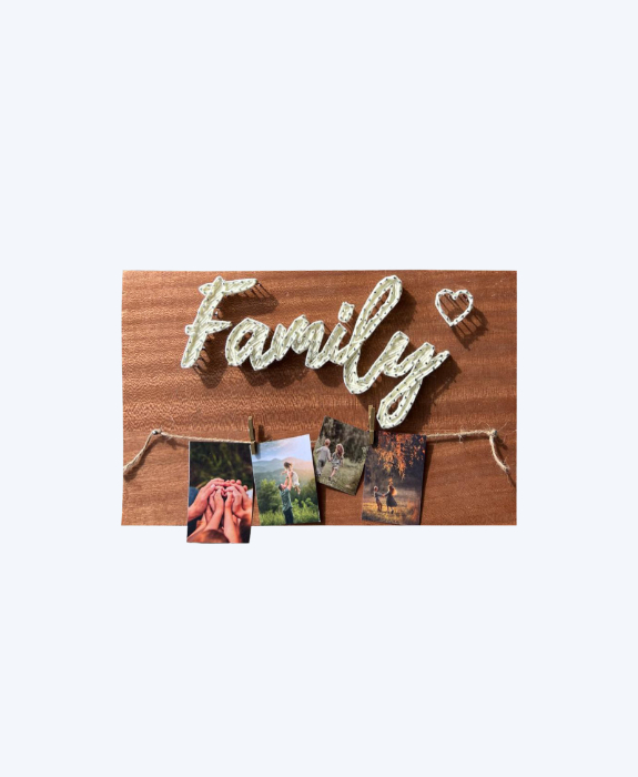 Handmade String Art – Family Photo Display
