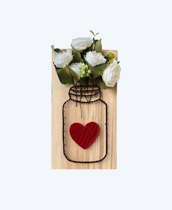  Handmade String Art – Heart in a Jar