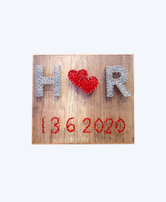 Handmade String Art – Customized Love & Date Plaque
