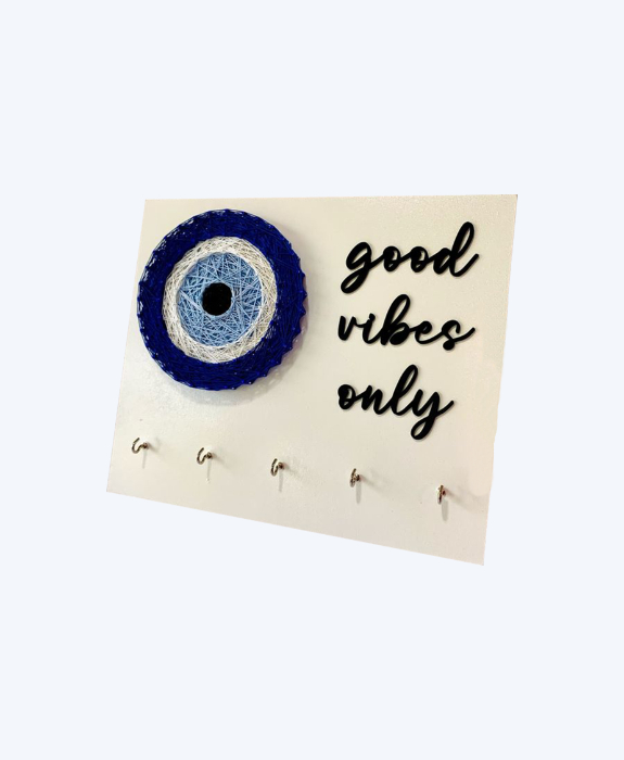 Evil Eye String Art Key Holder