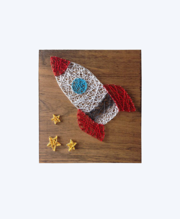 Rocket & Stars String Art
