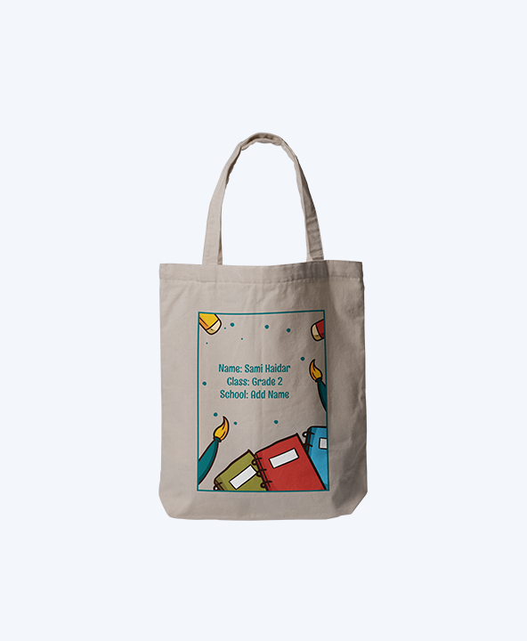Personalized School Tote Bag with Student Info