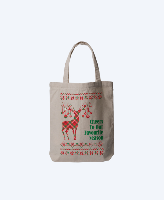 Festive Reindeer Cheers Tote Bag