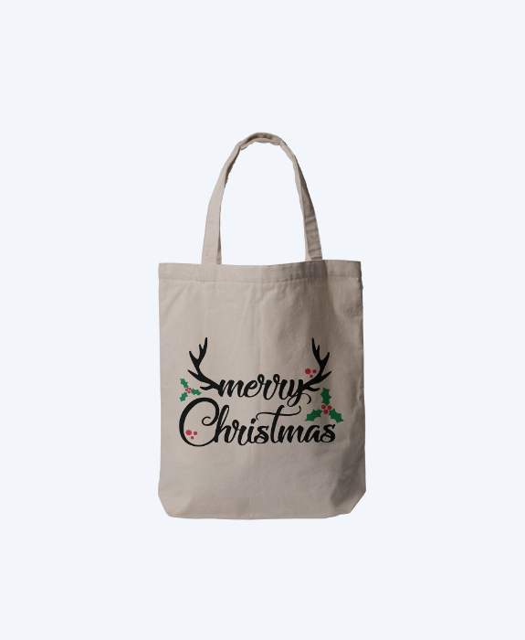 Antler Merry Christmas Tote Bag