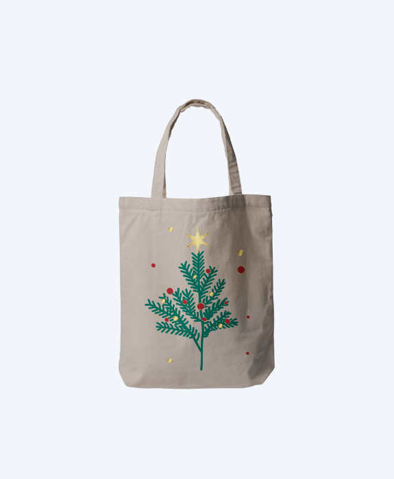 Minimal Christmas Tree Tote Bag