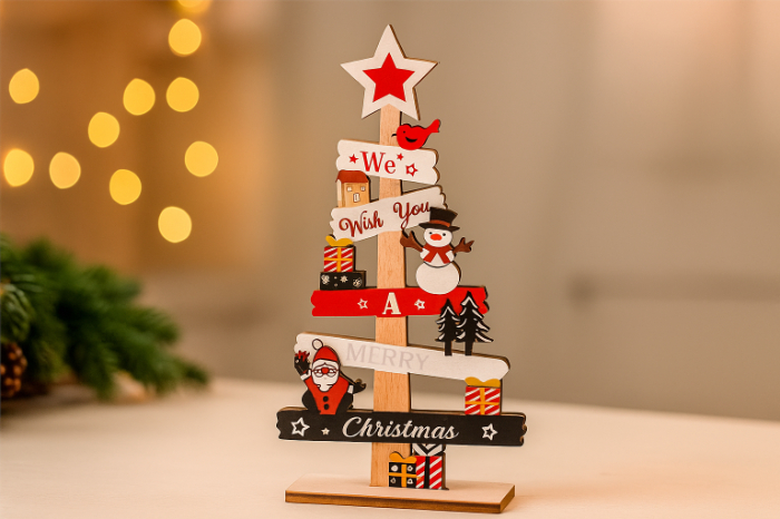 Wooden Christmas Message Tree – 20cm