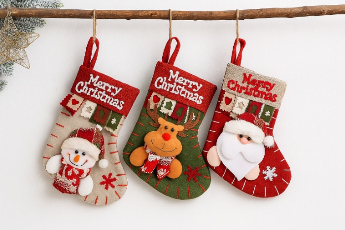 Christmas Plush Stocking Set – Pack of 3