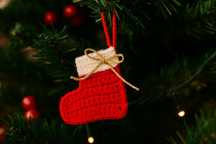 Handmade Mini Crochet Christmas Stocking Ornament