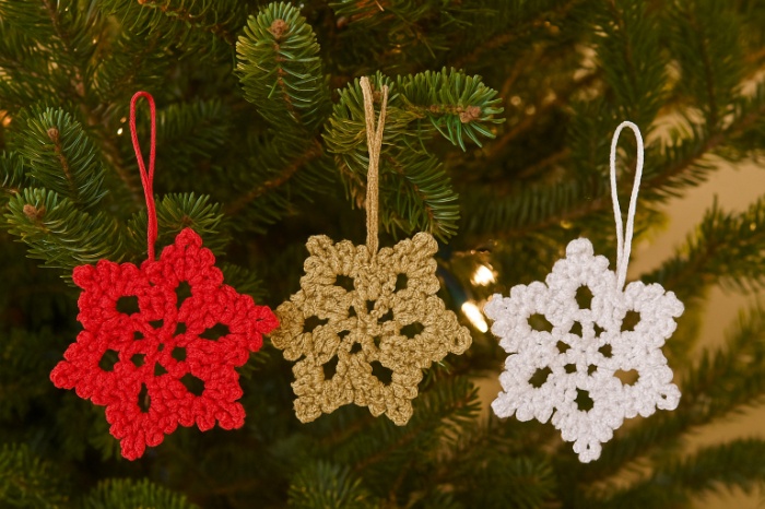 Handmade Crochet Snowflake Ornament Set