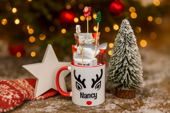 Festive Reindeer Chocolate Mug