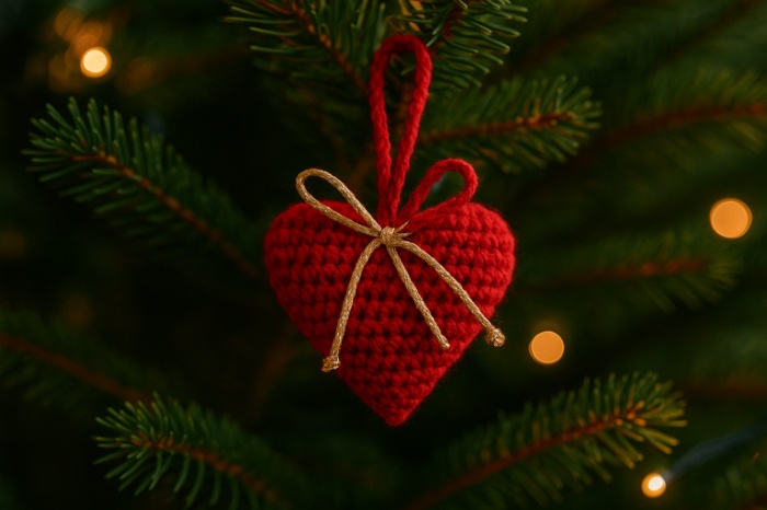 Crochet Heart Ornament Set