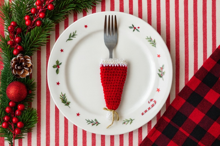 Santa Hat Cutlery Holder