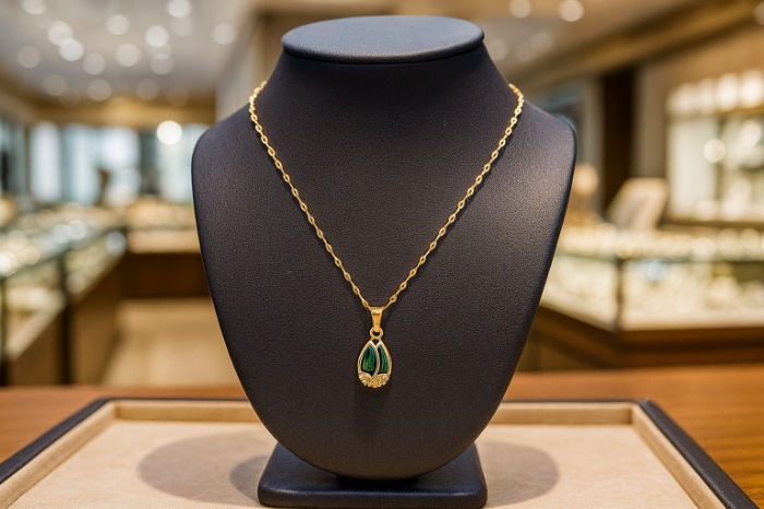 Emerald Petal Necklace