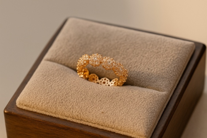 Golden Bloom Eternity Ring