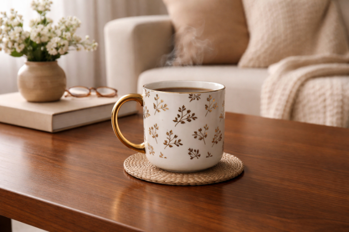 Golden Botanical Whisper Mug