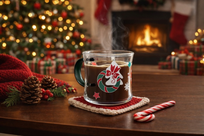 Festive Bell Glass Mug