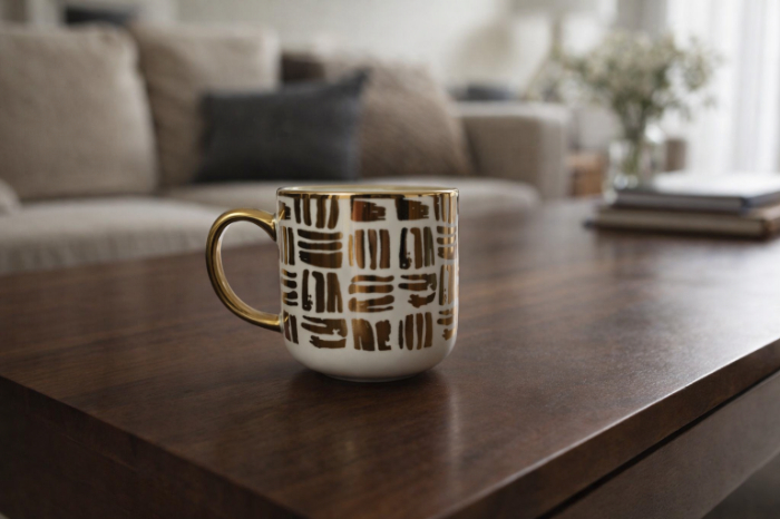 Golden Earth Abstract Mug