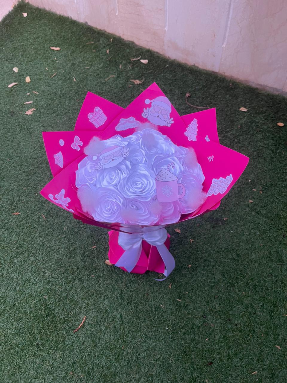Winter Glow Ribbon Flower Bouquet