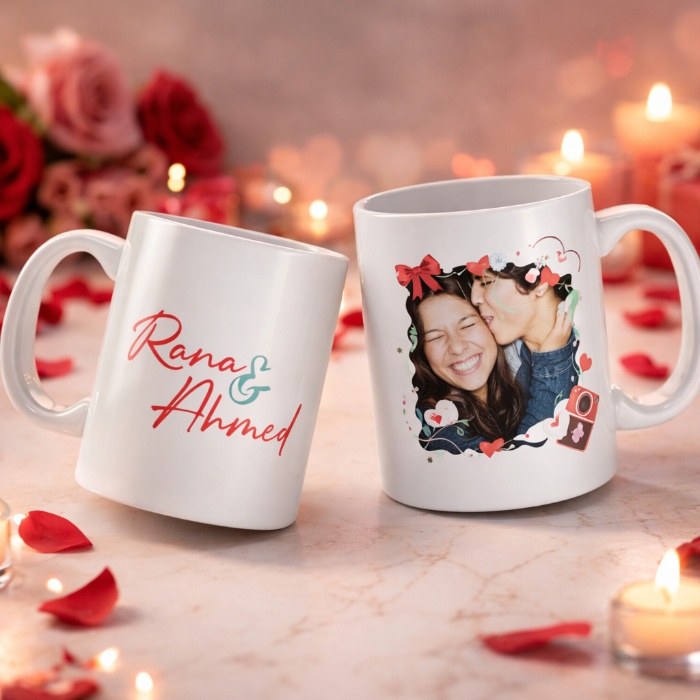 Personalized Valentine’s Day Mug – Custom Names & Photo