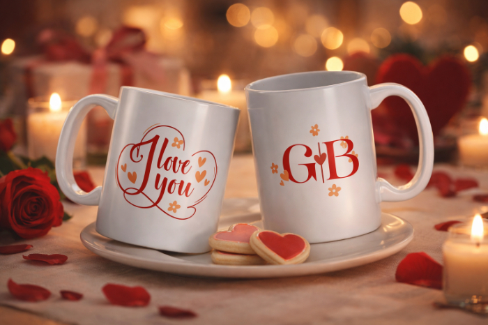 Personalized Valentine’s Day Mug – Couple Initial Letters