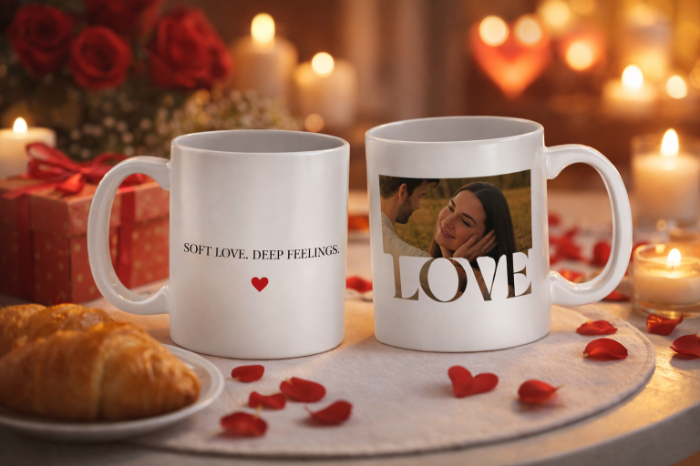 Soft Love, Deep Feelings – Photo Mug
