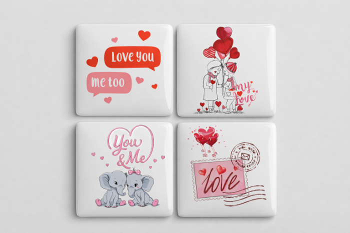 Love-Themed Square Fridge Magnets – Mix & Match or Full Set