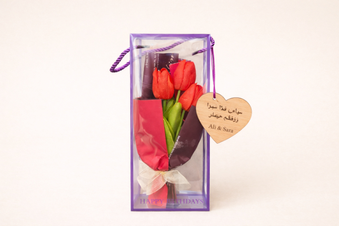 Red Tulips Gift Box – Elegant Floral Keepsake