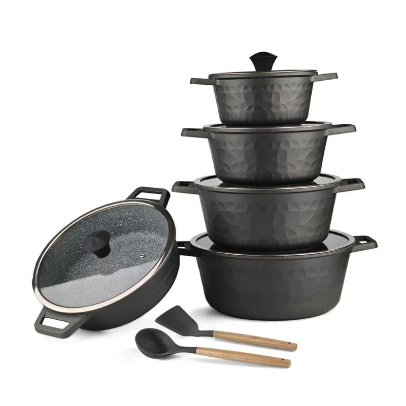Granite Cookware Set 12PCS – W-Cubic Pro Series | PFAS-Free | Premium Non-Stick Casserole Set