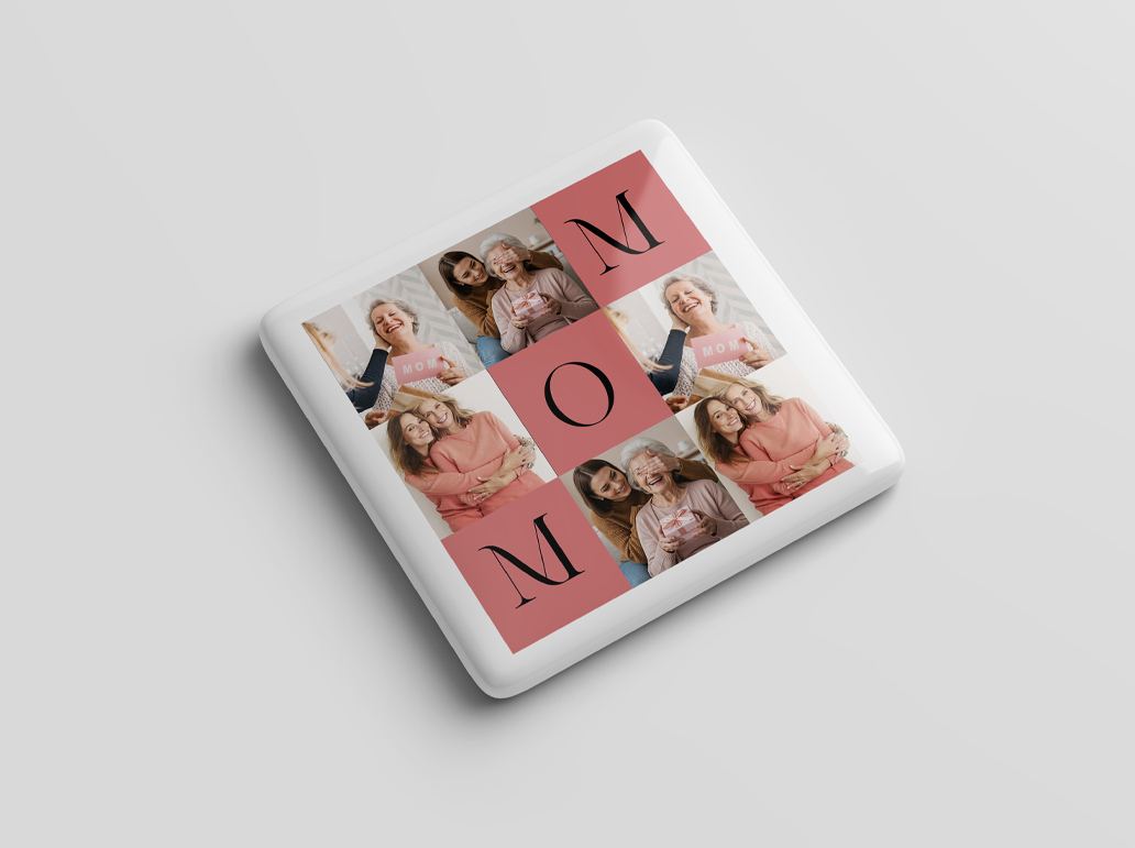 Personalized “MOM” Photo Magnet – 6 Custom Pictures