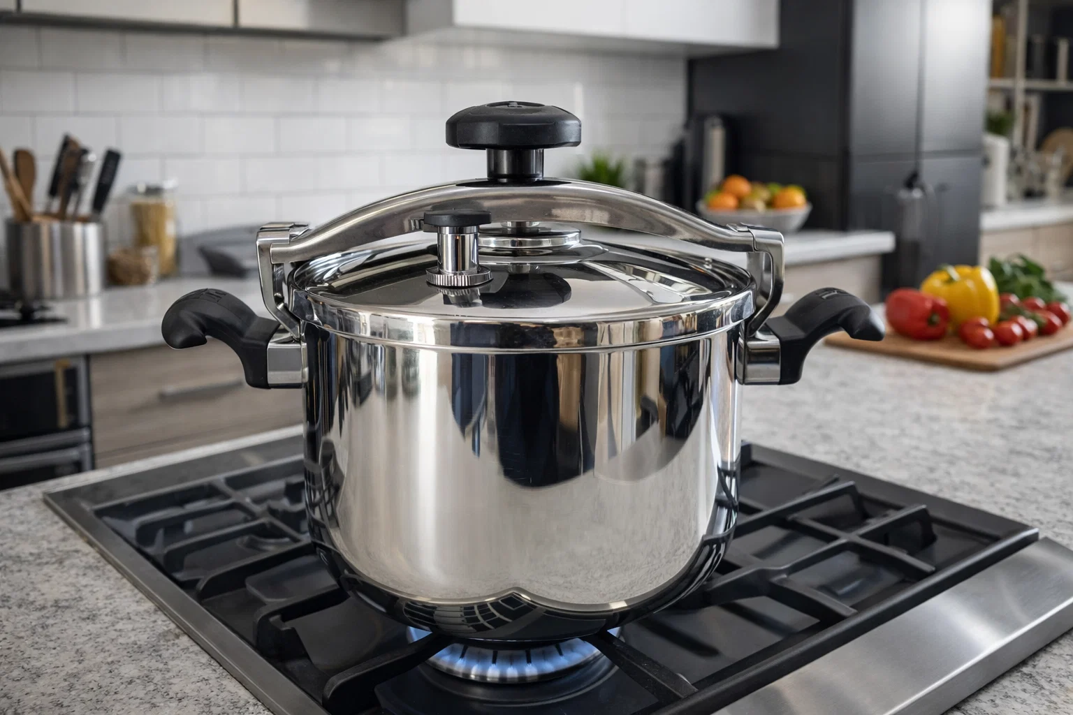 9L Stainless Steel Pressure Cooker – 26cm, Induction Compatible