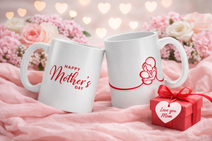 Elegant Mother & Baby Line Art Mug