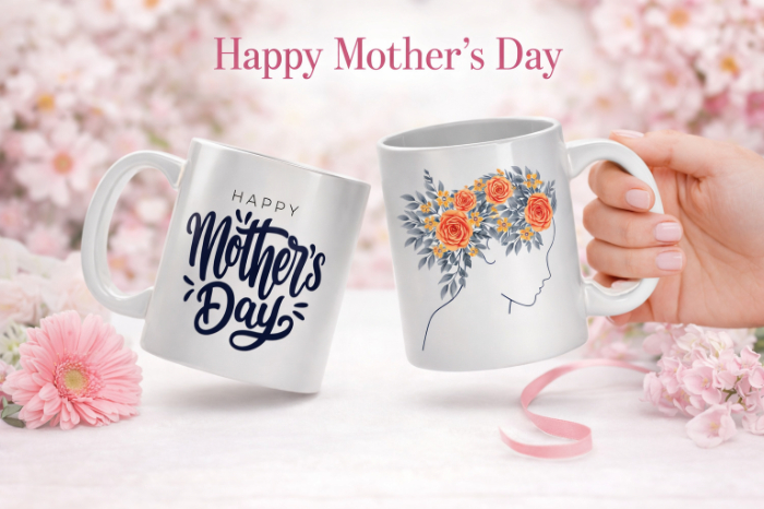 Floral Mother Silhouette Mug