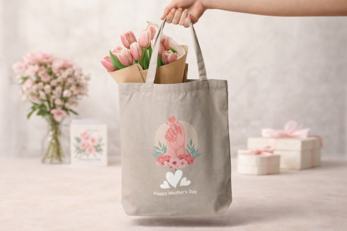 Floral Mother’s Love Hands Tote Bag