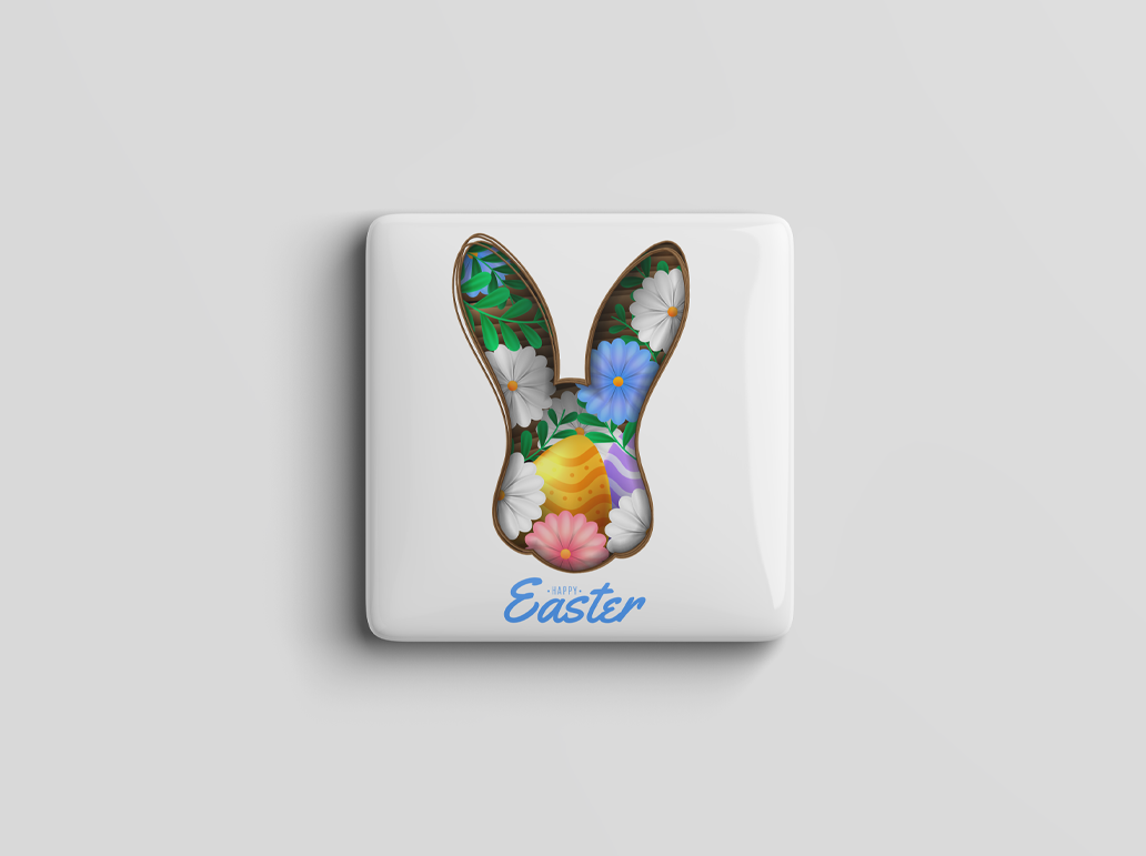 Colorful Egg Bunny Head Magnet
