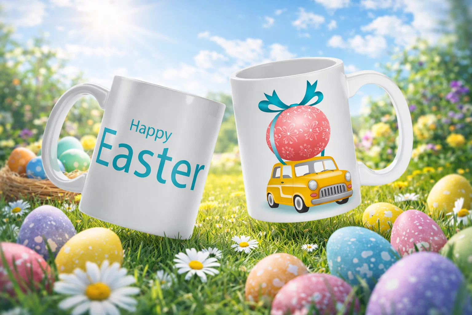 Easter Egg Delivery Car Mug