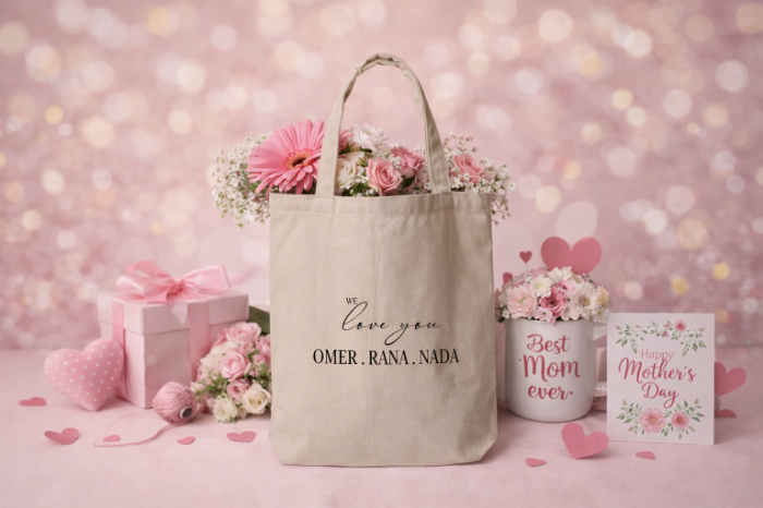 Personalized Love for Mom Tote Bag