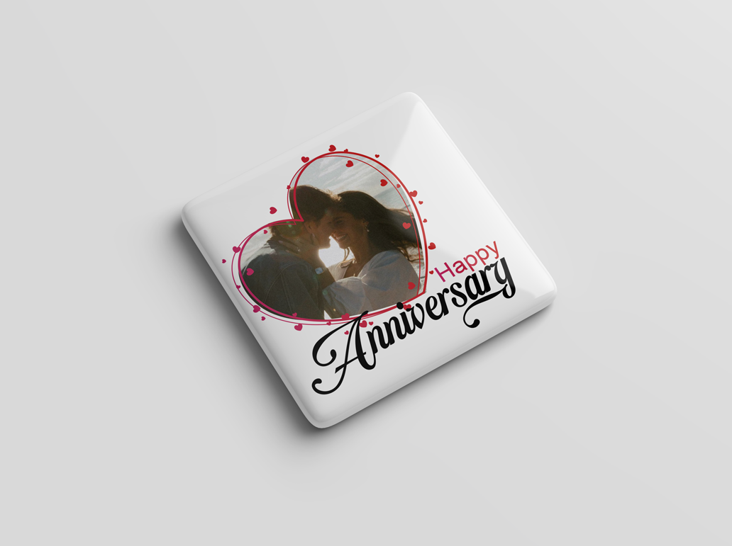 Personalized Happy Anniversary Photo Magnet